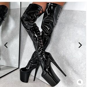 Hella Hells 9” Black Beatle Thigh Highs